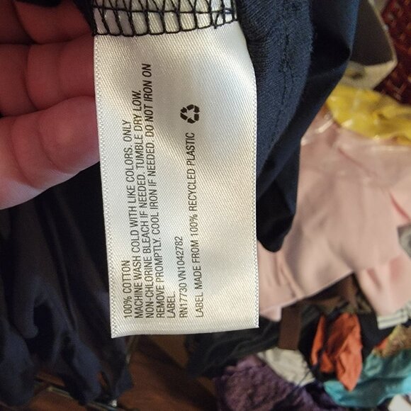 A New Day 100% Cotton Keyhole‎ Blouse Black Small - Picture 5 of 6